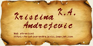 Kristina Andrejević vizit kartica